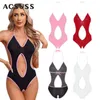 Swimwear femminile da bagno Sexy Women One Piece Swimsuit Open Crotch Monokini Sleeveless Stretchy Body Lingerie Nighwear Clubwear