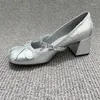 Dress Shoes Marie Janes High Heels Bow Sandalias De Mujer Verano 2024 Ballet Crystal Zapatos Tendencia Lolita Chunky Slides