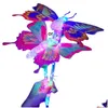 Palitos de luz LED 1pc para niños colorf brillando flashing heart star mariposa chicas princesa wands fiesta de cosplay accesorios de juguete Deli dhxdn