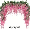 Dekorativa blommor 4st/set artificiell krypterad wisteria vinrank