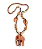 Новый 2020 год Бохо Этнические ювелирные украшения с длинными ручными бусинками деревянная кулон макси -ожерелье для женщин цельная веревка Тренди3538618