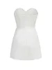 Vestidos casuais 2024 vestido branco sexy feminino sem mangas sem mangas A-line sem costas 3D FLORES Decorativas do clube de noite Vestidos