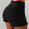 Women's Shorts Women Retro Distressed High Waist With Butt-lifted Design Side Pockets Slim Fit For Casual Club Party