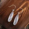 Dangle Ohrringe Ankunft silberplattiert natürliche Amazonit Labradorit Heilung weißer Kristall -Drop -Ohrring für Frauen Geschenke
