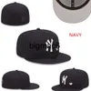 Ball Caps Designer Hat Mens Baseball dopasowane czapki Klasyczne czarny kolor hip hop Chicago Sport Pełny zamknięty design czapki baseballowe chapau ścieg hustle kwiaty