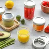 Opslagflessen pot plastic deksel voorstander van augurk mond inblikken pot voedsel peper brede kruiderijcontainers Clear Mason Jars container deksels