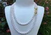 Hand knutna 2Strands 78mm White Freshwater Collar Pearl Necklace Long 4555cm Fashion Jewelry1709531