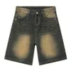 Hommes Vintage Blue Denim Shorts Summer Casual Loose Jeans Shorts rétro Harajuku Streetwear Hip Hop Y2k Shorts Man 240420