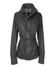 Designer women wax jacket tailored collar 2 slant pocket Loose body slim waist waterproof fabric 1331610