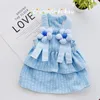 Vêtements pour chiens vêtements pour animaux de compagnie robe à suspension robe pour chiens vêtements chat petit mignon mince d'été rose rose bleu fille girl Yorkshire accessoires