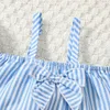 Kläder sätter 2st spädbarnshorts passar blå randiga toppar vita byxor sommar baby kläder två bitar kläder kostymer födda 3 6 9 12 24 månader