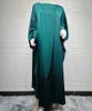 Etnik Giyim 2024 Ramazan Eid Khimar Yumuşak Satin Batwing Abaya Dubai Lüks Türkiye İslam Müslüman Kaftan Mütevazı Elbise Kadınlar için Kebaya Damen