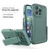 Diseñador Case de iPhone 14 13 Dipotación de teléfono Back Case de teléfono Ejército Green Outdoor Protector Multifuncional Drop a prueba