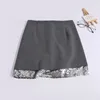 Jupes iToolin Sequins brillantes patchwork costume de femme paquet hip bodycon mini jupe a-line