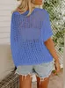 Summer Hollow Out Tricot Pilouvers Femmes Casual Y2K Vêtements Smock Tops Shirts Pull