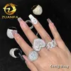 Instock Hot Selling Rapper Schmuck Hip Hop Ring Herz Moissanit Ring 925 Silbereis aus Moissanitmen Frauen Diamantring