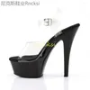 Dress Shoes 15cm Fashion High-heeled Sandals Women's Stiletto Summer Sexy Word With Super High Heels.