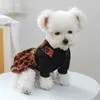 Appareils pour chiens 1pc Pet Spring and Automne Léopard Match Strap Princess Robe avec cordon boucle pour petits chiens moyens