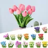 Fleurs décoratives 5pcs 30cm Tulipes artificielles artificielles réalistes en plastique réaliste fausse soie simulation florale mousse fausse bouquet de fleur