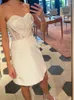 Vestidos casuais 2024 vestido branco sexy feminino sem mangas sem mangas A-line sem costas 3D FLORES Decorativas do clube de noite Vestidos