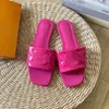 Flat Sandals Designer Sandles For Women Sandal Slippers Patent Leather Glaasjes slippers sliders Goudgouden Sivler Fuchsia Sandalen Sandalen Beach Sandalen Zomerschoenen