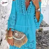 Robes décontractées pulabo pavan sexy boho robe longue femme en dentelle