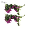 장식용 꽃 2pcs 인공 꽃 홈 발코니 시뮬레이션 된 아침 덩굴 글로리 플라스틱 가짜 t7z6