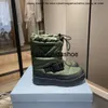 Prade schoenen laarzen blazen sneeuw pradshoes gewatteerde ski koud weer schoenen winter warm gewatteerd nylon enkel luxe ontwerper mode slip-on laarsjes dames fabrieksschoenen