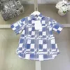 Fashion Baby Tracksuits Designer Designer Case Boys Set di dimensioni 100-160 cm Design a quadri blu e bianco per camicie e pantaloncini 24pril 24pril