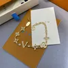 Flower Crystal Bracelets Plated 18K Gold Plated Flower Simple Personality Classic Bracelet for Women