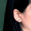 Boucles d'oreilles étalon bijoux de haute qualité d'agate naturel pierres de jade avec 925 accessoires chanceux dorés en argent sterling