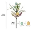 装飾的な花Diy Cuttingsイースターエッグオーナメント35cmフェイクエッグホリデー屋外屋内装飾人工花ピックのための茎