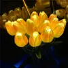 Lampes de table tulipes lumière artificielle ip65 étanche de la lampe de tulipe étanche batterie de fleur alimentée nuit cadeau romantique à la maison polyvalente décoration