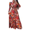 Designer Vêtements pour femmes Taille standard Fashiona Digital Imprimé grande robe swing pour robe à manches longues pour femmes robes maxi robes à manches longues pour femmes awcc