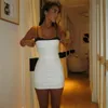 Traf spets vit slip klänning kvinna ärmlös mini bodycon dres backless night party klänningar 2024 sexig kort vågad 240425