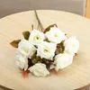 Fleurs décoratives automne fleur artificielle heureuse fausse rose arrangement de soie vintage de mariage décoration à la maison table à manger bricolage