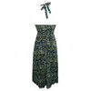 Casual Dresses Formal For Wedding Guest Dot Polka Floral Print Sleeveless Long Dress Backless Pleated Hem Flowy With Zipper