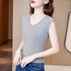 Damestanks #1220 lente zomer tank tops tees dames solide kleur strak top femme mouwloze sexy v-neck bovenkleding modaal korte elegant