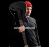 Limited Edition Tom Delonge Satin Black Electric Guitar Special Red Knob Engraved Neck Plate Hardtail Bridge Black Hardware Black Pickguard