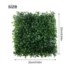 Flores decorativas 25x25cm Plantas artificiais paredes de pano de fundo de grama Privacidade de hedge Screen Screen Folhagem Mat Greeners