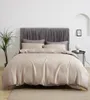 Luxury Top Grade 100 Seidenbettwäsche Set Beauty Super Soft Pillow Case Queen King Duvet Deckblatt Flachblatt oder angepasst2177015