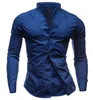 Wholesale- Gen Mens Long Sleeve Button Front Shirts Clearance Slim Fit Tee5229427