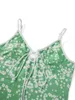 Повседневные платья wsevypo 2024 Лето зеленые цветы печатный пляж Длинное платье для женщин бохо без рукавов спагетти