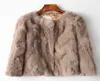 Genuine Full Pelt Fur Jacket Women039s Design Rabbit Coat Natural Wholeskin ONeck Fashion Slim Thin 2109106137955