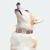 Reflektierende personalisierte Hundekragen Gravave ID Nylonkragen weiche gepolsterte Hunde für kleine mittelgroßen großen Mops 240418 verstellbar
