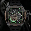 Montre-bracelets FeelNever Brand Mat's Watch Automatic Sports 8250 Mouvement mécanique Hollow Luminal Fashion Imperproofh Man 2024