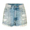 Jeans femminile 2024 Summer High Waist Denim Short Women Fashion Chain Fashi