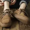 Casual schoenen mannen retro suède leer niet-slip zool klassiek naaien comfortabel slip-on club feestschoen lente zomer