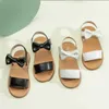 Sandaler Summer Girls Shoes Casual Open Toe Beach Anti Slip Soft Sole Kids Bowknot Princess Flat H240504