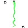 Clip in/auf Haarverlängerungen farbiges Haarstück in hitzebeständigen synthetischen, glatten Haarflügeln für Frauen Mti-Colors-Party hebt Dros1op hervor